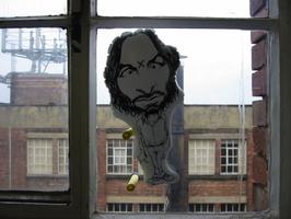 Target man on window